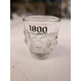Jose Cuervo 1800 Coconut Tequila Skull Shot Glass - All Glass - Very Cool....NEW