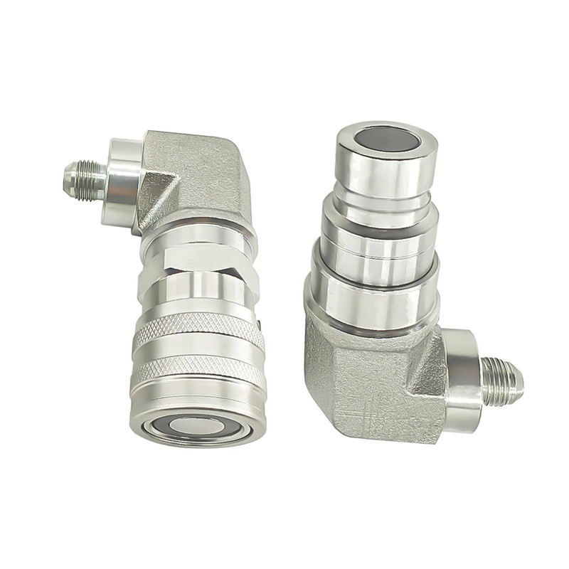 90 Degree Flat Face Hydraulic Quick Connect Coupler Set for