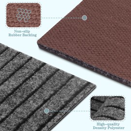 Runner Rug 2FT x 12FT, AYOHA 2'-82' Utility Carpet Runner for Entryway Hallway Aisles Balcony Garages, Area Rugs with Non-Slip Rubber Backing, Grey Strip (Available Custom Sizes)