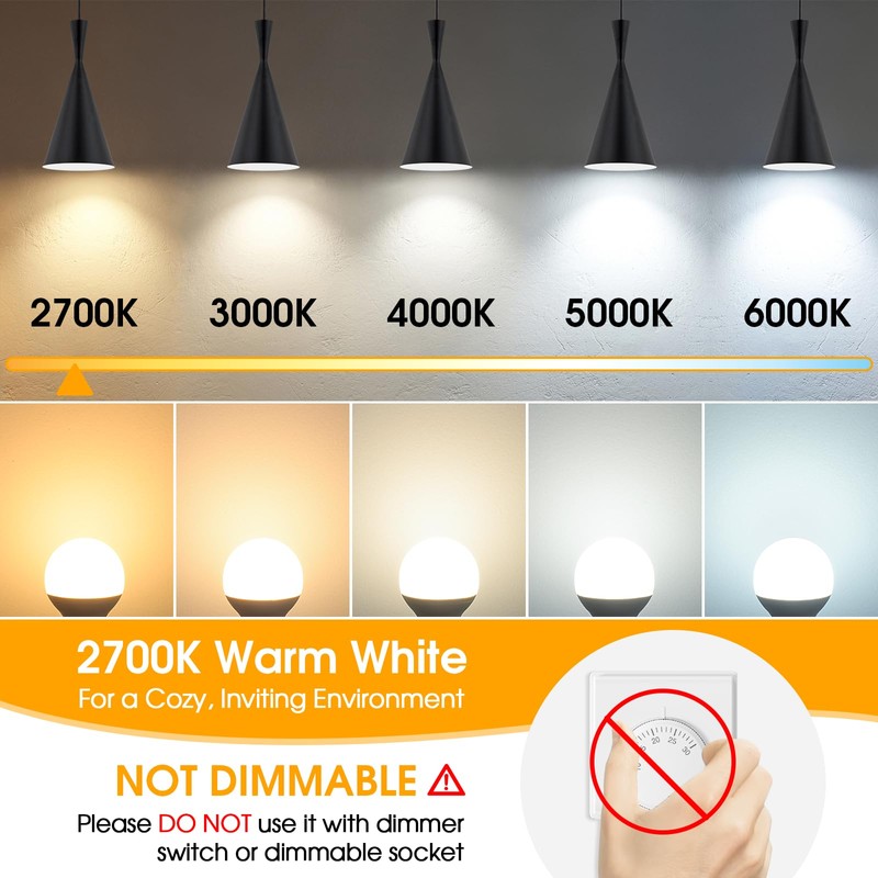 MAXvolador E12 LED 60W Equivalent Warm White 2700K Ceiling Fan