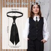 CIATBYYJ Pearl Bow Ties for Women, Adjustable Black Women Tie