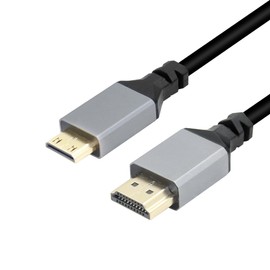 RIIEYOCA 4K Mini HDMI to HDMI Coiled Cable, Mini HDMI Male to HDMI Male, Retractable Spring Cable, Supports 3D and 4K, 1080p, for Laptop, Projector, TV, Monitor (1m/3.28ft)