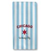 Funny Blue Striped Cute Kitchen Towels – Chicago “The Windy