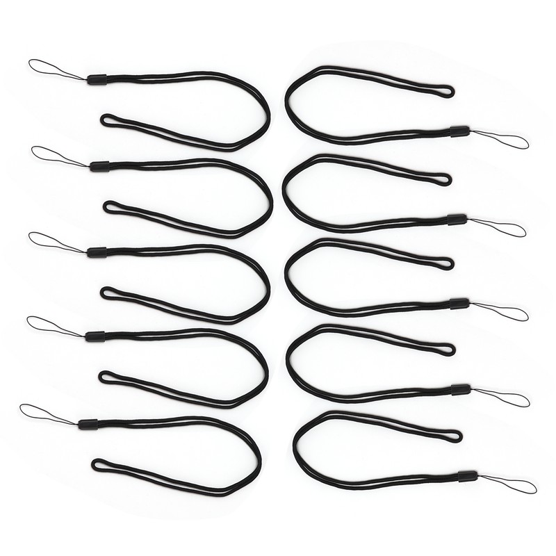 10pcs Neck Lanyard Black Polyester Badge Holder for Students Staff