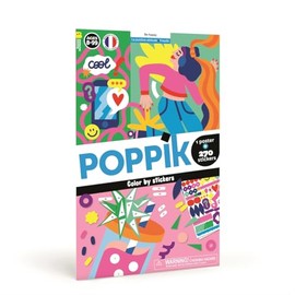 POPPIK 1841283 Sticker Poster, Be Happy, Mosaic Poster with Removable Stickers, Sticker Set for Crafts, for Children from 8 Years, 50 x 70 cm