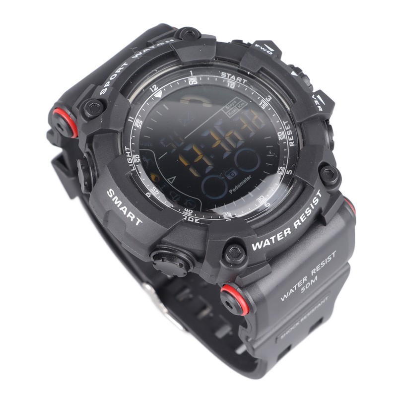 Men Digital Watch LED Backlight Multi Functional Water Resistant Watch