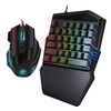 Einhändige Gaming-Maus-Tastatur-Kombination, LED-Farbhintergrundbeleuchtung 5500DPI, Einstellbares Ergonomisches Design oder Win/Android/OS X
