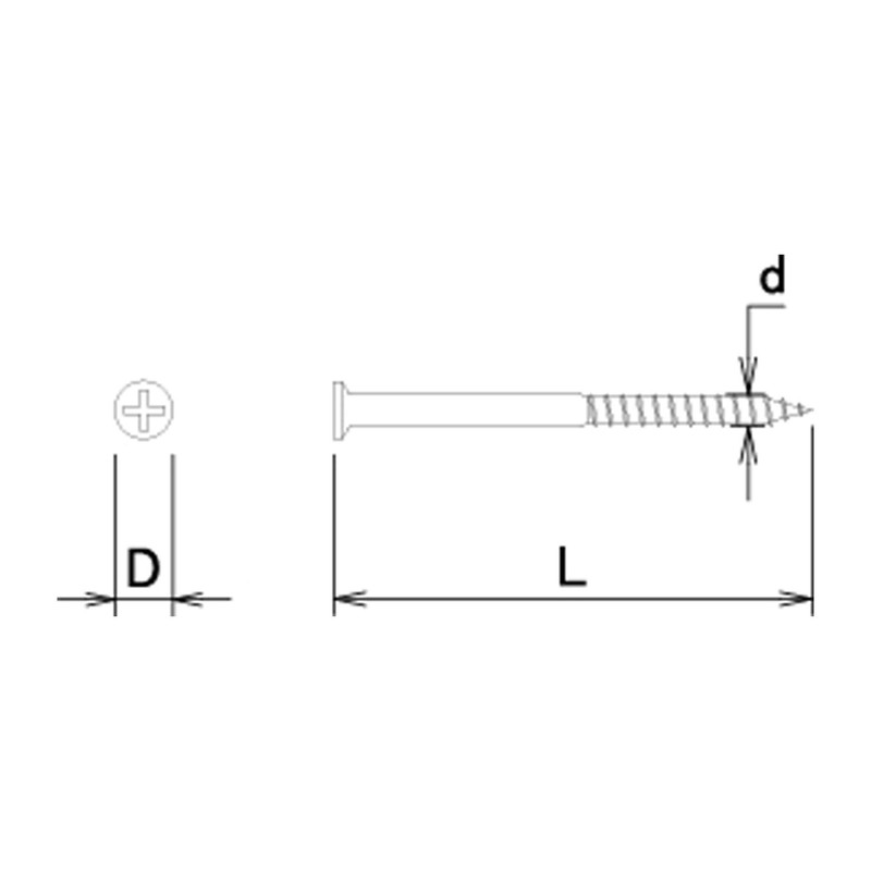 DAIDOHANT 10173956 Wood Screws, Stainless Steel Mini Biss, Countersunk Head