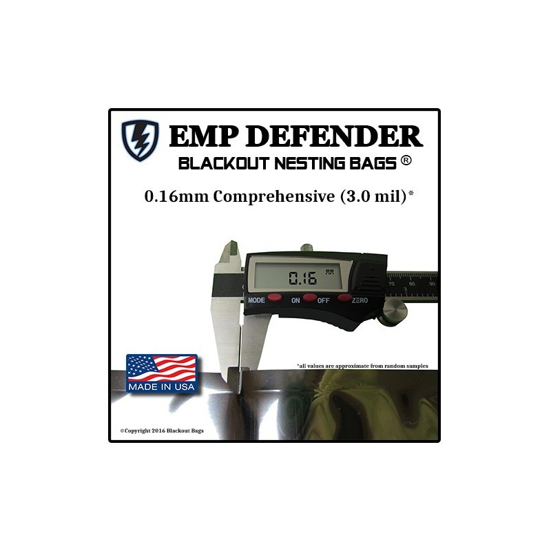 Faraday Cage EMP ESD Bags 3pc Laptop Size Kit Survivalists