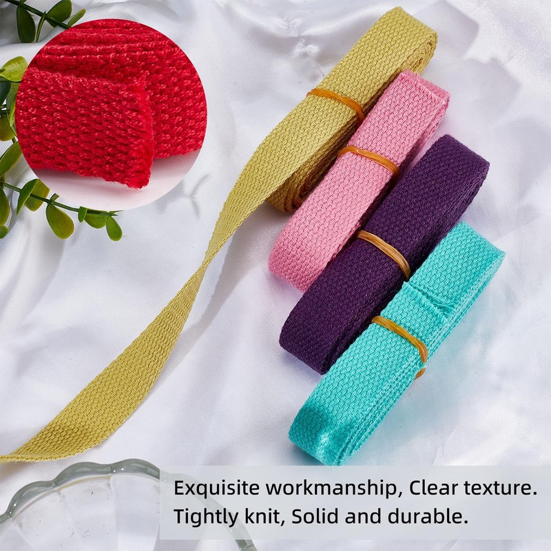letsinstyle 10 Rolls Heavy Cotton Webbing, 3/4 inch 20 Yard