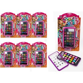 JA-RU Kids Makeup Beauty Toy Kit for Girls (6 Makeover Set) Cell Case w/Mirror, Brush & Eyeshadow Palette. Kids Real Makeup Washable & Non Toxic. Birthday Princess Party Gifts & Cosmetic Toys. 4645-6