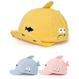 Becellen Baby Baseball Cap, 3-12 Months Peaked Cap Toddler Cap Soft Cotton Summer Hat with Cartoon Embroidery for Baby Boys Girls, yellow, Unit size