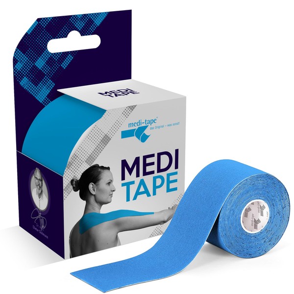 Medi-Tape Sport 5 m Latex-Free Kinesiology Tape with 150% Elasticity, Breathable & Waterproof Physio Tape for Ultimate Hold, Kinesio Tape in Blue