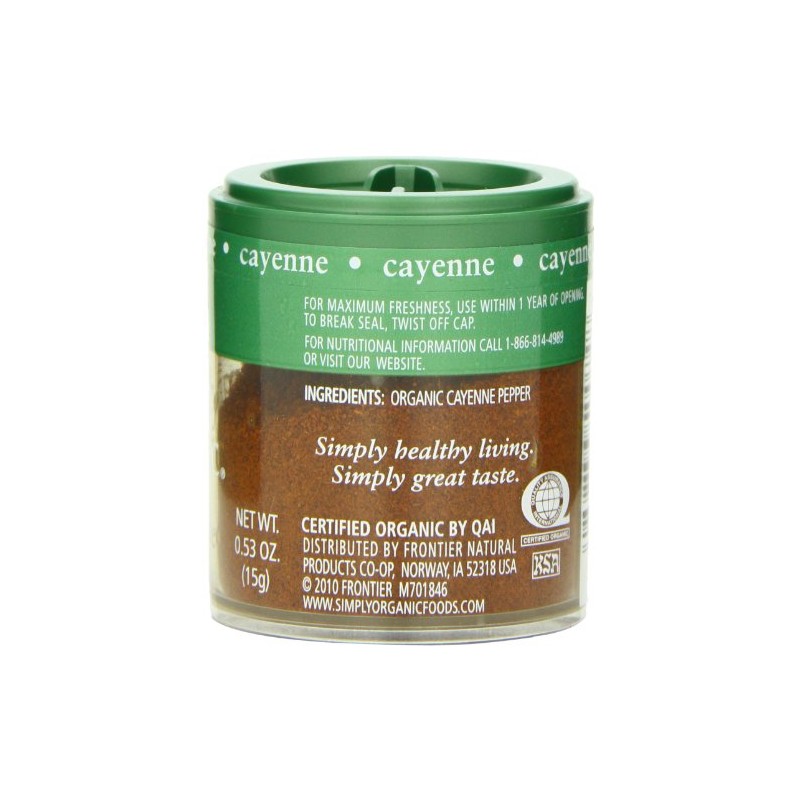 Simply Organic Cayenne Ground, Mini Spice, 0.53 Ounce (Pack of