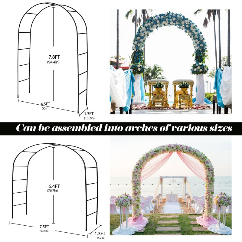 Thickened 0.7mm Tube Garden Arch Trellis, 4.6 * 7.8 or
