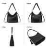 befen Genuine Leather Hobo Crossbody Bag for Women, Large Black
