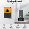 Wireless Doorbell, Voice Intercom Doorbells, Full Duplex, Hands-Free, Long Range,