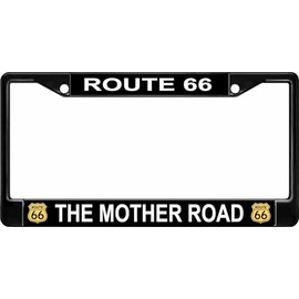 Route 66 The Mother Road Black License Plate Frame