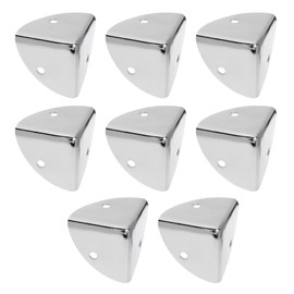 YINETTECH 8 Pieces 39 mm Corner Protector Edge Protection Corner Angle Brace Protector Metal for Furniture Suitcase Wooden Case Table Accessories for Furniture Silver