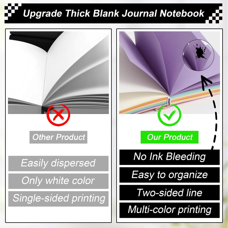 Dreamdove Thick Blank Journal Notebook 400 Pages With Pen Holder