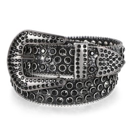 JASGOOD Women Men Rhinestones Belt,Bling Western Cowgirl Cowboy Studded Leather Belt Diamond Waist Belt for Jeans Pants