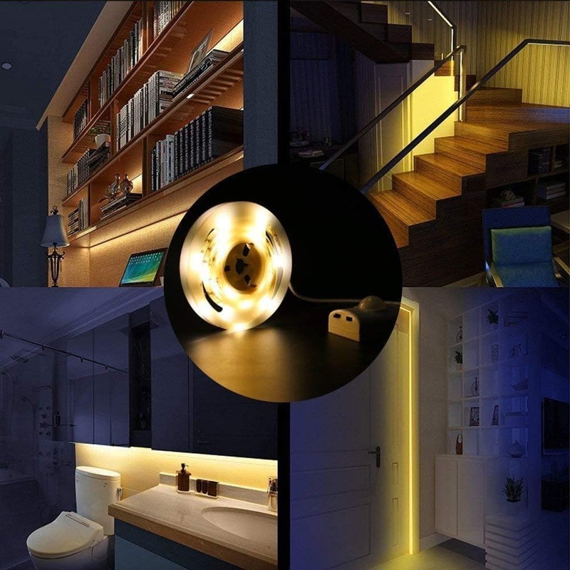 LUXJET 2 Pack Warm White Motion Sensor LED Strip Lights