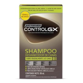 Shampoo Just for Men Control Gx, Desvanecedor Progresivo De Canas, 118ml
