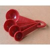 4-piece Plastic Measuring Spoon Set - Red