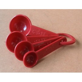 4-piece Plastic Measuring Spoon Set - Red