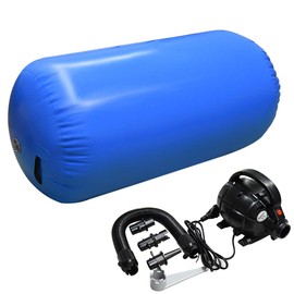 GLANT Air Mat Tumble Track AirSpot - Gymnastics Training Springboard - Round Inflatable Springboard (Air Roller-Royal BLUE（WIth Pump）, (Diam)29.5in*（H）47.3in)