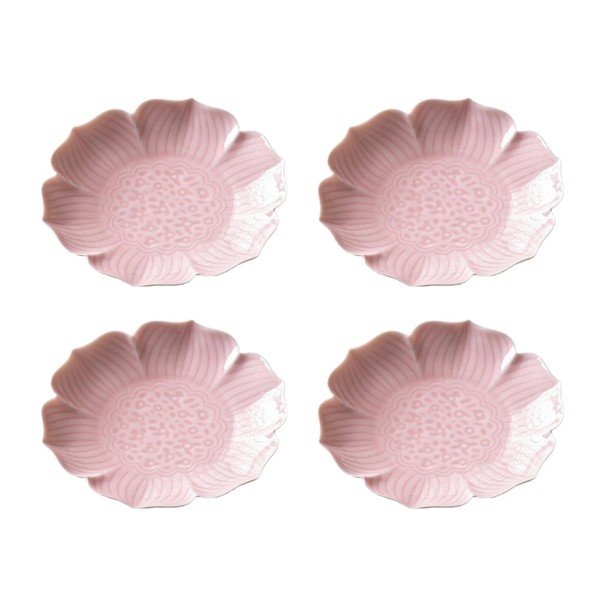 Gaolinci Zen Ceramic Lotus Shaped Appetizer and Dessert Plates (Set