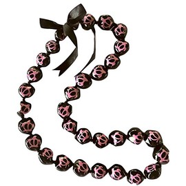 Hawaiian Kukui Nut Lei Necklace (Pink Honu (Turtle), 32)