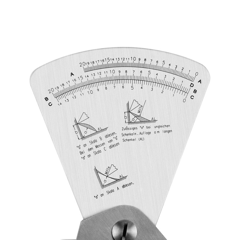 QWORK® Welding Gauge, Stainless Steel Fan-Shaped Welding Gauge, 0.1 mm