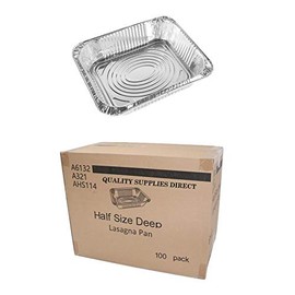 Quality Supplies Direct - Aluminum Pans 9 x 13 Disposable Foil Pans 1 Box (100 Box) Half Size Deep Steam Table Pans, Economy Value - Tin Foil Pans Great For Cooking, Heating, Storing And Food Prepping