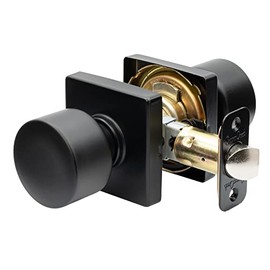 Copper Creek Metro Passage Function Square Rosette Door Knob in Black