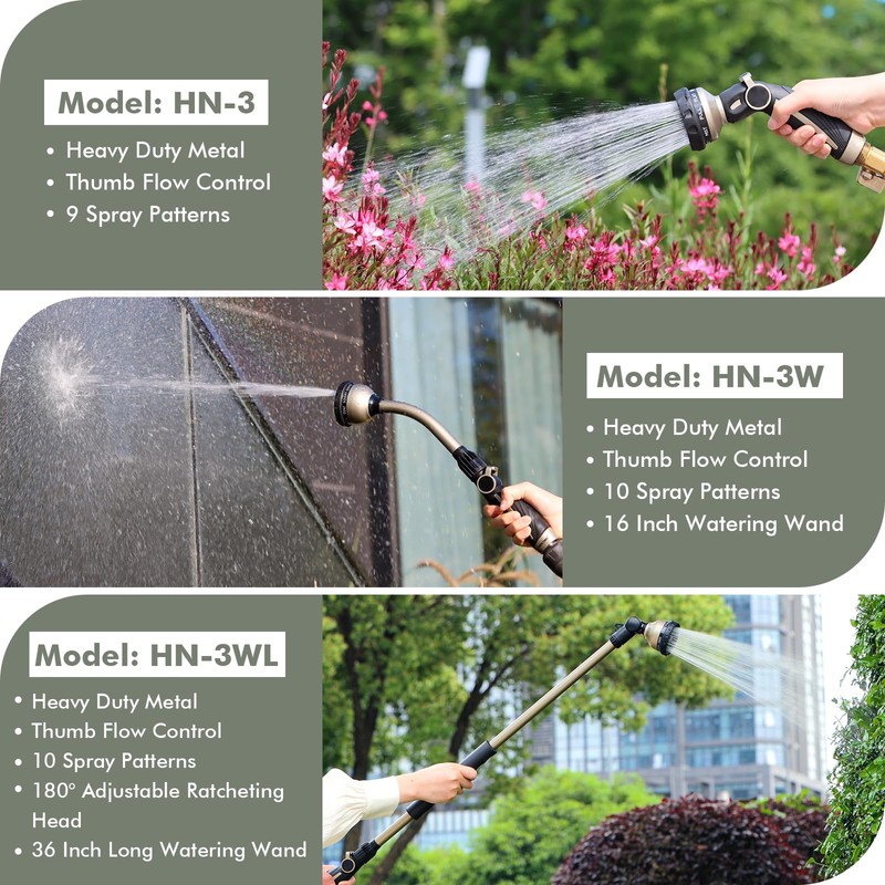 RESTMO Watering Wand Heavy Duty, Metal Garden Hose Wand with