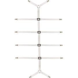 Correas de sábanas ajustables entrecruzadas para mantener tu cama ordenada (blanco)