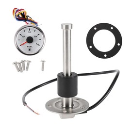 Hihaha Fuel Sending Unit and Gauge Kit Boat Fuel Sending Unit Marine Fuel Sender Unit Metal 5.51" 1 Set Silver Tone Black White 0-190 Ohm