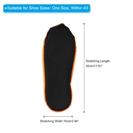 PATIKIL Shoe Covers, 3 Pairs Reusable Non Slip Shoe Protector Covers Washable Soft Shoe Cover for Household Office, Orange
