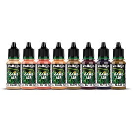 Vallejo - Face Painting Set | Game Air | Fantasy Color Series Miniature Model Kit to Create Realistic Tones and a Professional Approach | 8 Bottles x 18 ml. (0.60 fl.oz)