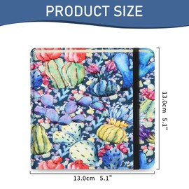 Small Square 13x13CM 104 sheets 80gsm mini notebooks blank pages sketchbooks Travel Journal Pocket Hardcover Paint Writing Notebook Blank Diary Memo Planner Sketchbook Fabric Cover, Blue Cactus