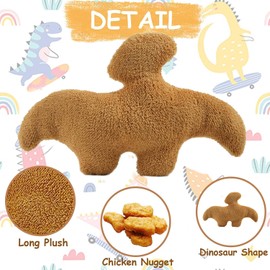 Dino Nugget Cushion, Chicken Nugget Cushion Stuffed Toy, Dino Chicken Nugget Plush Toy, Dinosaur Stuffed Toy Doll, Cushion Birthday Gifts for Children Room Decoration (Pterosaur)