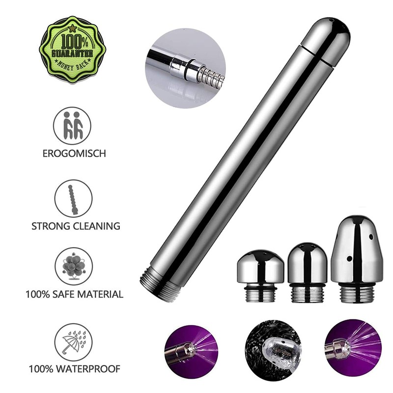3 Heads Aluminum Shower Cleaner Douche System with 1.5 m
