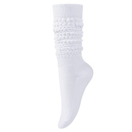 KEREDA Slouch Socks Women 1 Pair Knee High Scrunch Boot Socks for Women Size 6-11 White