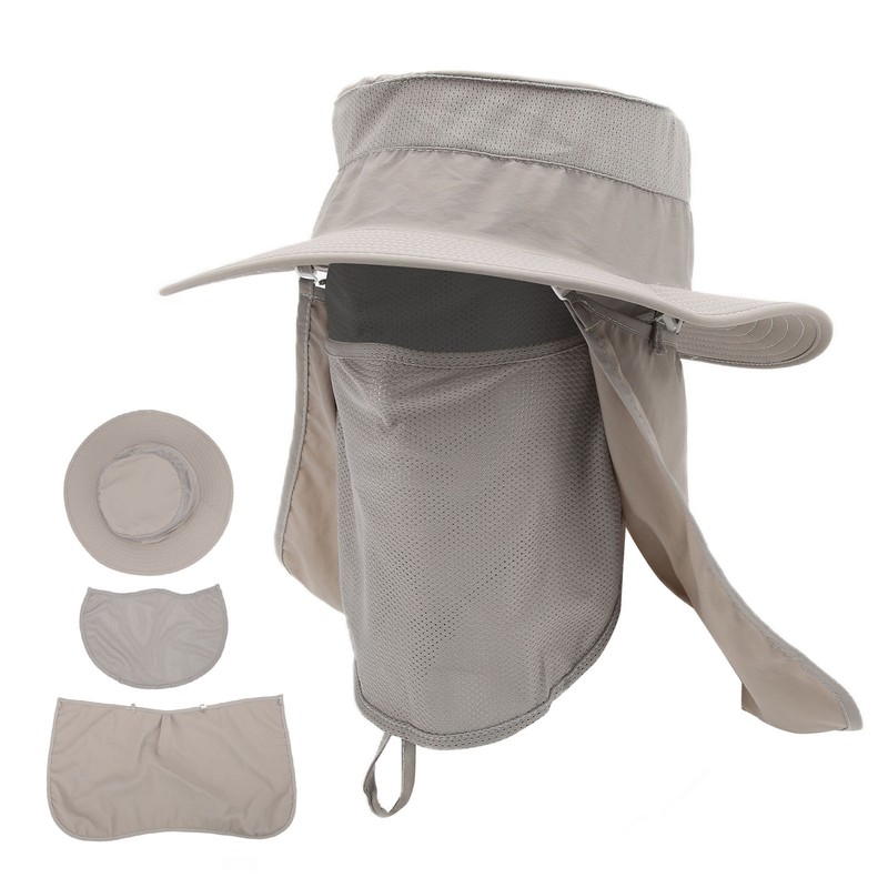Fishing Hat Nylon Breathable Sun Protection Caps with Neck Flap