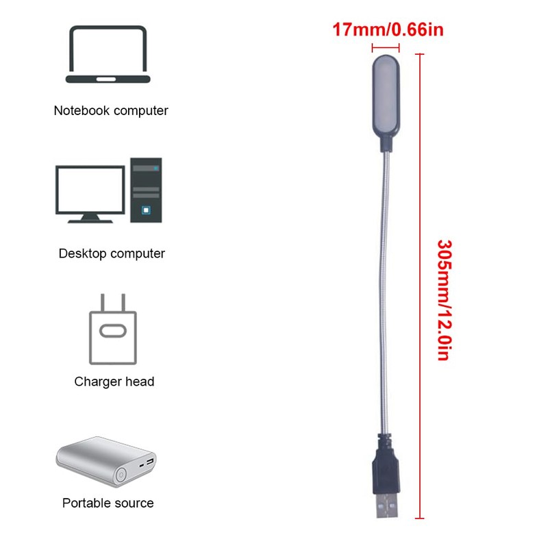 Cerioll USB Connection Reading Lamp, USB Gooseneck, Computer Lamp LED