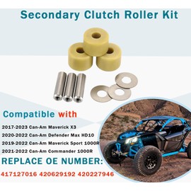 Upgraded Secondary Clutch Roller Kit Compatible with Cam-Am Maverick X3 2017-2023, Maverick Sport 1000R, Commander 1000R, Defender Max HD10 Replace 417127016 420629192 420227946