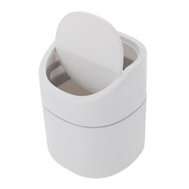 Ciieeo 1pc Mini Trash Can Desktop Waste Container Lid Trash Holder Table Trash Can Storage Box Car Trash Can Office Trash Bin Desk Containers Small Trash Bin Garbage Can Plastic White