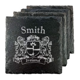 Smith Irish Coat of Arms Slate Coasters - Set of 4