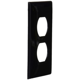 Leviton 80703-E 1-Gang Duplex Device Receptacle Wallplate, Standard Size, Thermoplastic Nylon, Device Mount, Black, 20-Pack